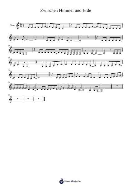 Zwischen Himmel und Erde Sheet Music by -Arr.Greenlew