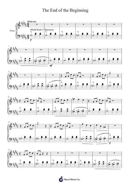 The End of the Beginning Sheet Music by Truzie Jacktosh-Arr.Mabloor Tourszy