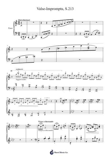 Valse-Impromptu, S.213 Sheet Music by Franz Liszt-Arr.Drewyes Deirty