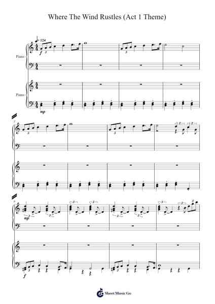 Where The Wind Rustles (Act 1 Theme) Sheet Music by Gasley Flowerrid-Arr.Shawqe Bryy