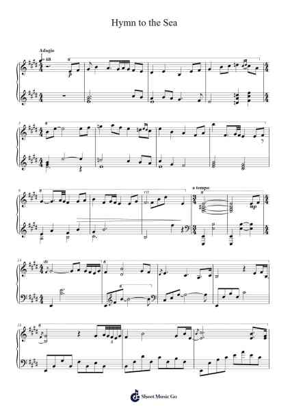 Hymn to the Sea Sheet Music by James Horner-Arr.Oglet Kitcke