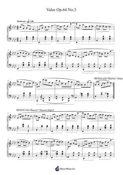 Valse Op.64 No.3 Sheet Music by Frédéric Chopin-Arr.Gunchi