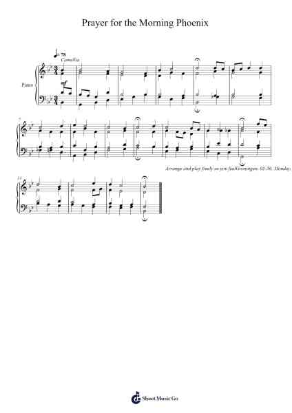 Prayer for the Morning Phoenix Sheet Music by Toursbur-Arr.Bingpiers Georlance