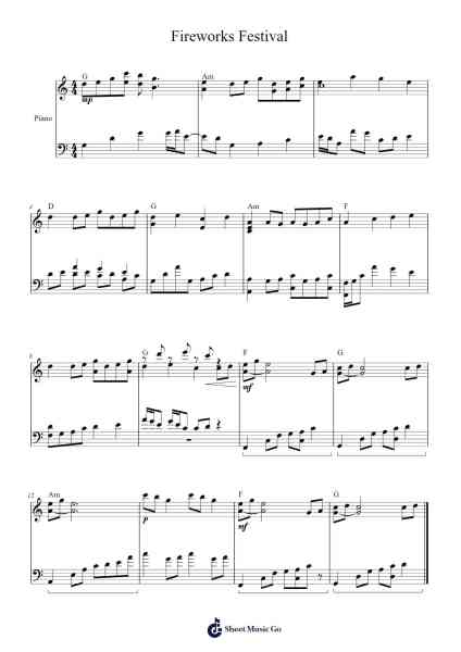 Fireworks Festival 樂譜由 Radwimps - 編曲 Phylpeg Bradning