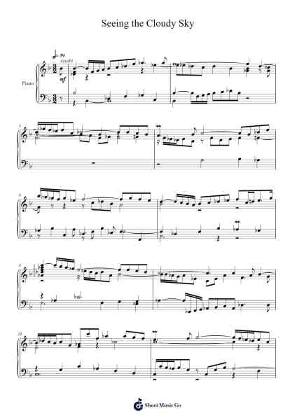 Seeing the Cloudy Sky Sheet Music by Toursbur-Arr.Geofchael