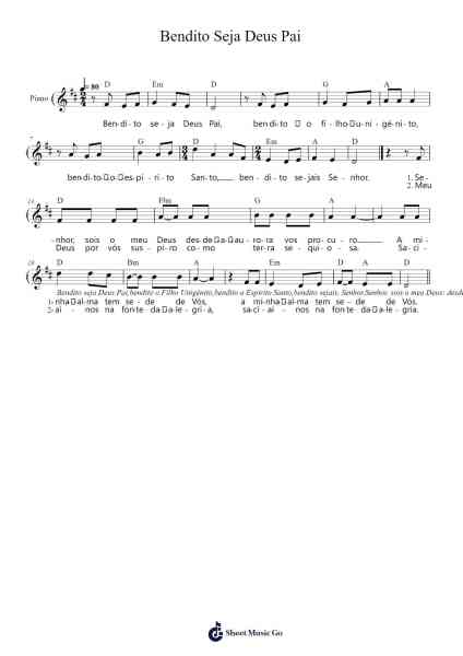 Bendito Seja Deus Pai Sheet Music by Júlio Francisco-Arr.Manpiers