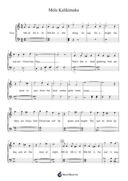 Mele Kalikimaka Sheet Music by Bing Crosby-Arr.Ruthbrian Noelbuck