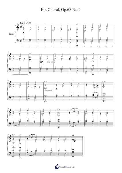 Ein Choral, Op.68 No.4 Sheet Music by Robert Schumann-Arr.Gwenter Stedi