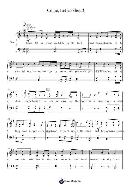 Come, Let us Shout! Sheet Music by Lambfort Kaybey-Arr.Zaharte Whlith