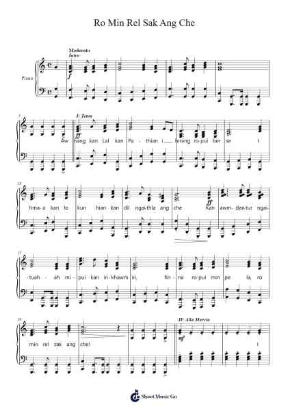 Ro Min Rel Sak Ang Che Sheet Music by Rokunga-Arr.Dempron Jacbess