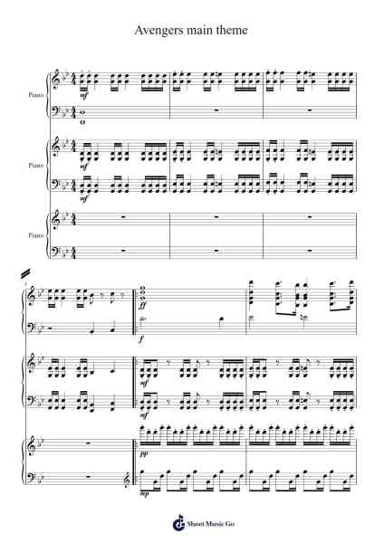 Avengers main theme Sheet Music by Alan Silvestri-Arr.Cromflower Raeck