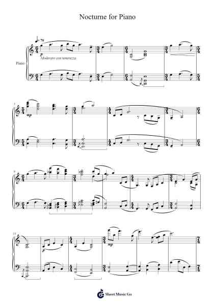 Nocturne for Piano Sheet Music by Malcolm D Robertson-Arr.Jouboyd Calgel