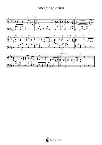 After the gold rush Sheet Music by Neil Young-Arr.Ldad Jeanvan