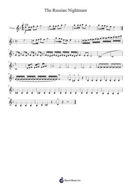 The Russian Nightmare Sheet Music by Alex White-Arr.Arabias