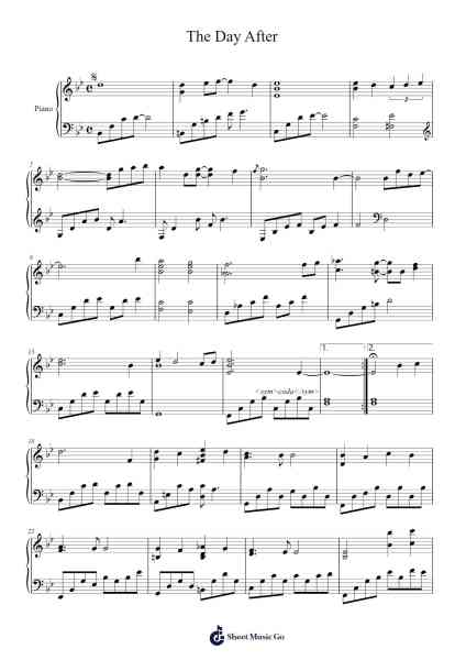 The Day After Sheet Music by Yiruma-Arr.Lesvien Billjay