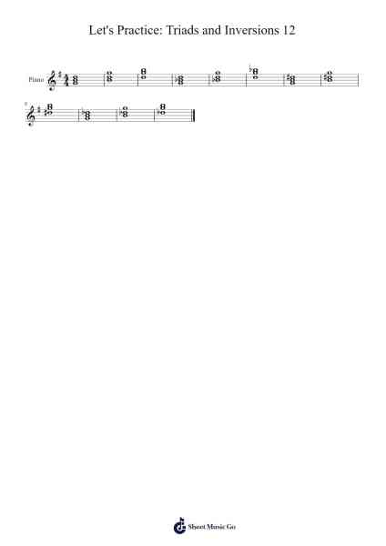 Let's Practice: Triads and Inversions 12 Sheet Music by Claired Shutters-Arr.Thotus