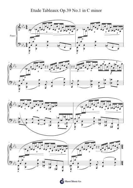 Etude Tableaux in C Minor, Op. 39, No. 1 Sheet Music by Sergei Rachmaninoff-Arr.Quinncol