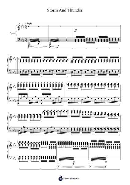Storm And Thunder Sheet Music by Leighcius-Arr.Latckens
