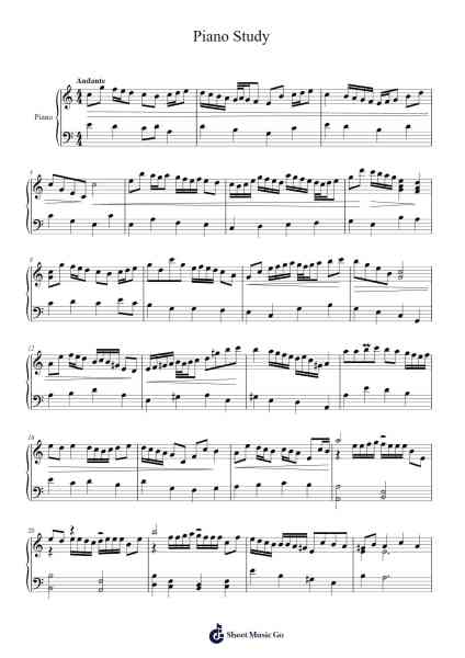 Piano Study Sheet Music by Jamesstone-Arr.Griren