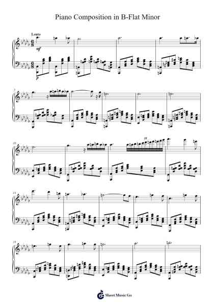 Piano Composition in B-Flat Minor 樂譜由 undefined - 編曲 Fagee