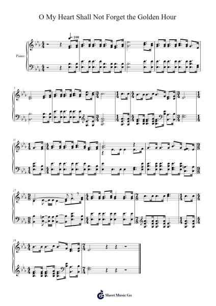 O My Heart Shall Not Forget the Golden Hour 樂譜由 Isaac Watts - 編曲 Make