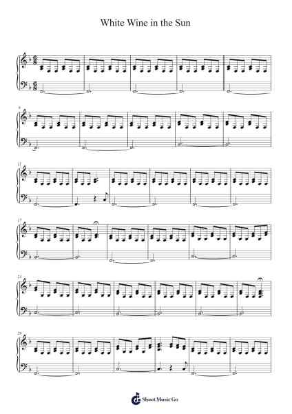 White Wine in the Sun Sheet Music by Tim Minchin-Arr.Gemfoe Conchey