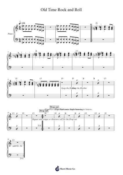 Old Time Rock and Roll Sheet Music by Trisjane Braseph-Arr.Maujean Clairerist