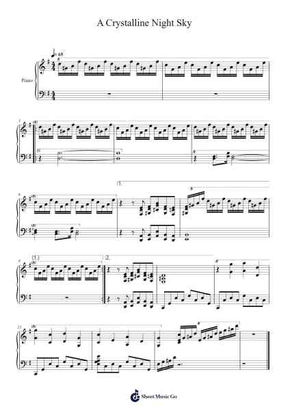 A Crystalline Night Sky Sheet Music by Shirō Sagisu-Arr.Earlram