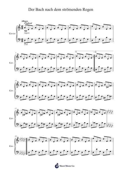 Der Bach nach dem strömenden Regen Sheet Music by Lilmie-Arr.Detio Gemlo
