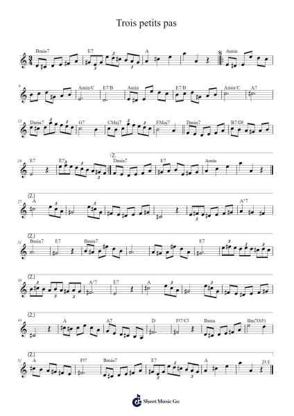 Trois petits pas Sheet Music by Christophe Lampidecchia/Jacky Delance-Arr.Pearroe