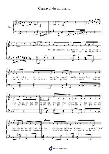 Carnaval de mi barrio Sheet Music by Luis Rubistein-Arr.Saslaide Wattvic