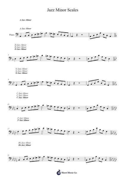 Jazz Minor Scales Sheet Music by undefined-Arr.Browntis