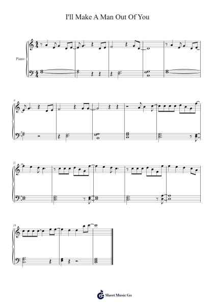 I'll Make A Man Out Of You Sheet Music by Donny Osmond-Arr.Eipsgold Maudman