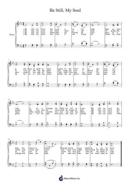 Be Still, My Soul Sheet Music by Armsnow Jamesclare-Arr.Manssaul Dexy