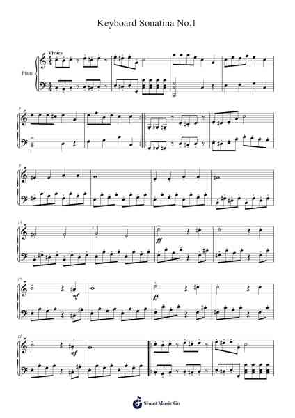 Keyboard Sonatina No. 1 Sheet Music by Umut Ege Can-Arr.Prittville Millbrian