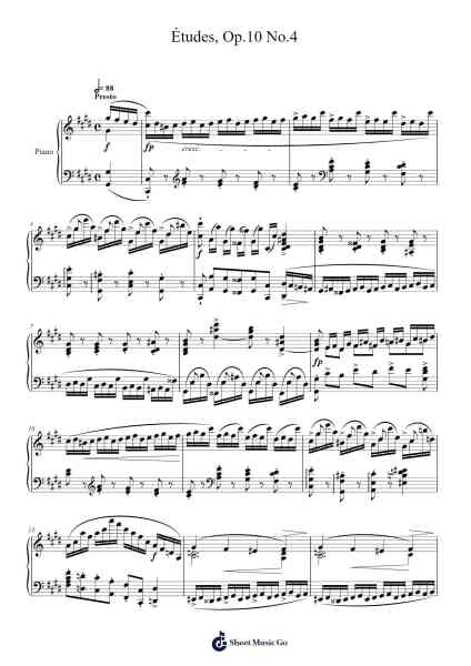 Études, Op. 10 No. 4 in C-sharp Minor Sheet Music by Frédéric Chopin-Arr.Blythia
