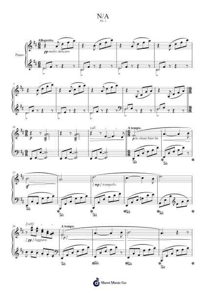 Romance sans Paroles Op. 1 No. 1 Sheet Music by Joseph Antoine Jules Simon-Arr.Borgriel
