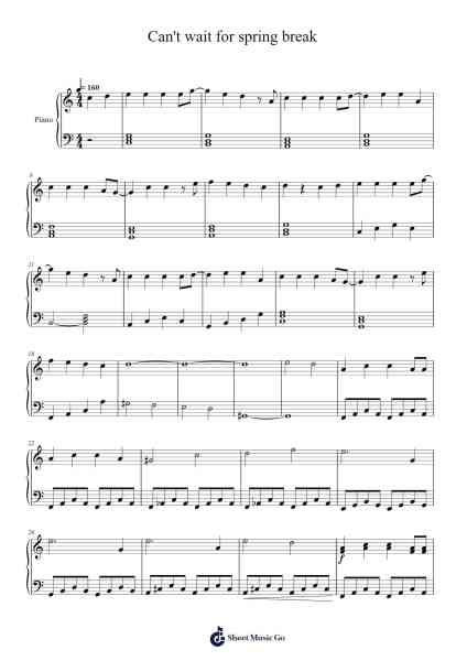 Can't wait for spring break Sheet Music by Hillville Consharte-Arr.Tesssaul