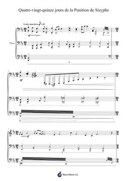 Quatre-vingt-quinze jours de la Punition de Sisyphe Sheet Music by Edvard W. A. Lészares La-Chíellenne P.-Arr.Frednice Daveburns