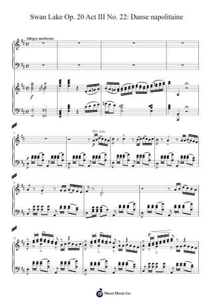 Swan Lake, Op. 20, Act III, No. 22: Danse napolitaine / Neapolitan Dance Sheet Music by Pyotr Ilyich Tchaikovsky-Arr.Jonqy Keyreed