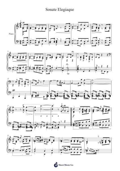 Sonate Elegiaque Sheet Music by Amedee Mereaux-Arr.Daitrid Piersliam