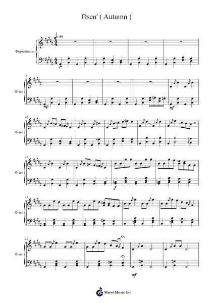 Osen' ( Autumn ) Sheet Music by Nikas Kunitz-Arr.Wordcox Maxjack