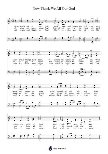 Now Thank We All Our God Sheet Music by Johann Cruger-Arr.Kathtta