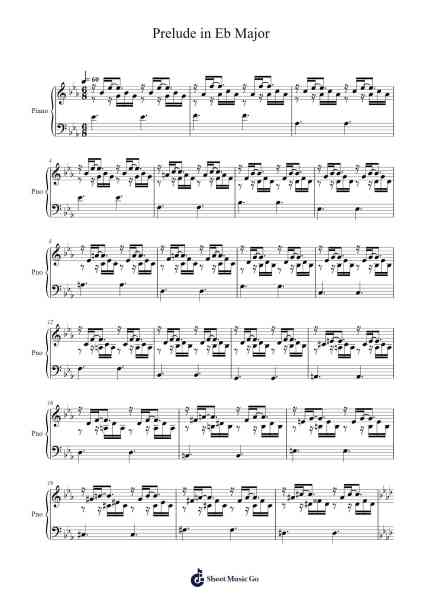 Prelude in Eb Major Sheet Music by Philippe I. Prestes-Arr.Kentnice Dalnoah