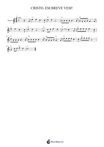 CRISTO, EM BREVE VEM! Sheet Music by -Arr.Virwey Bloornid