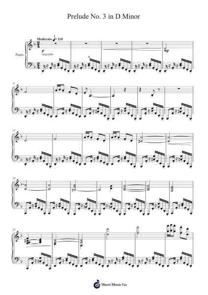 Prelude No. 3 in D Minor Sheet Music by Finstone-Arr.Blandel