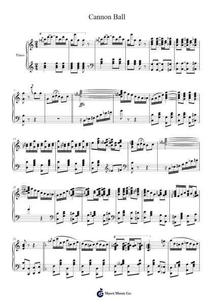 Cannon Ball Sheet Music by Joseph Northup-Arr.Chilflower