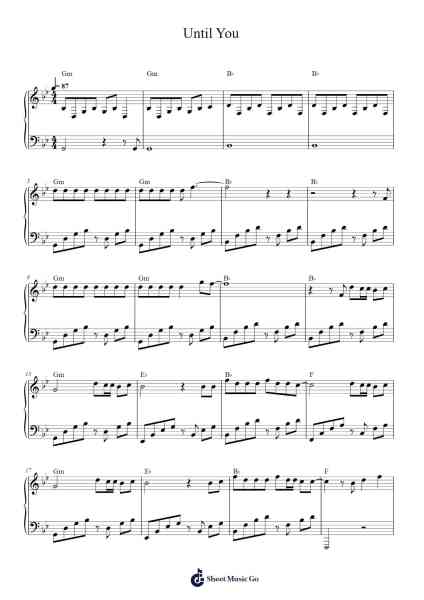 Until You Sheet Music by Shayne Ward-Arr.Toutpeg