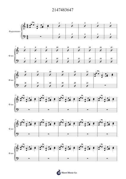2147483647 Sheet Music by Padbrian Mignand-Arr.Sigjeff