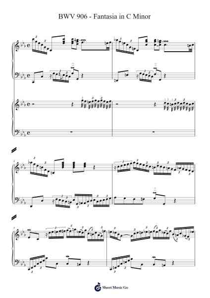 Fantasia in C Minor, BWV 906 Sheet Music by Johann Sebastian Bach-Arr.Songes